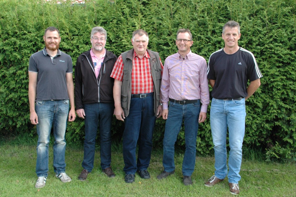 Die Rechtsupweger  CDU-Kandidaten Dennis Wolf, Hinrich Uphoff, Adolf Kaiser, Uwe Meyenburg  und Harald Tammen (v.l.)