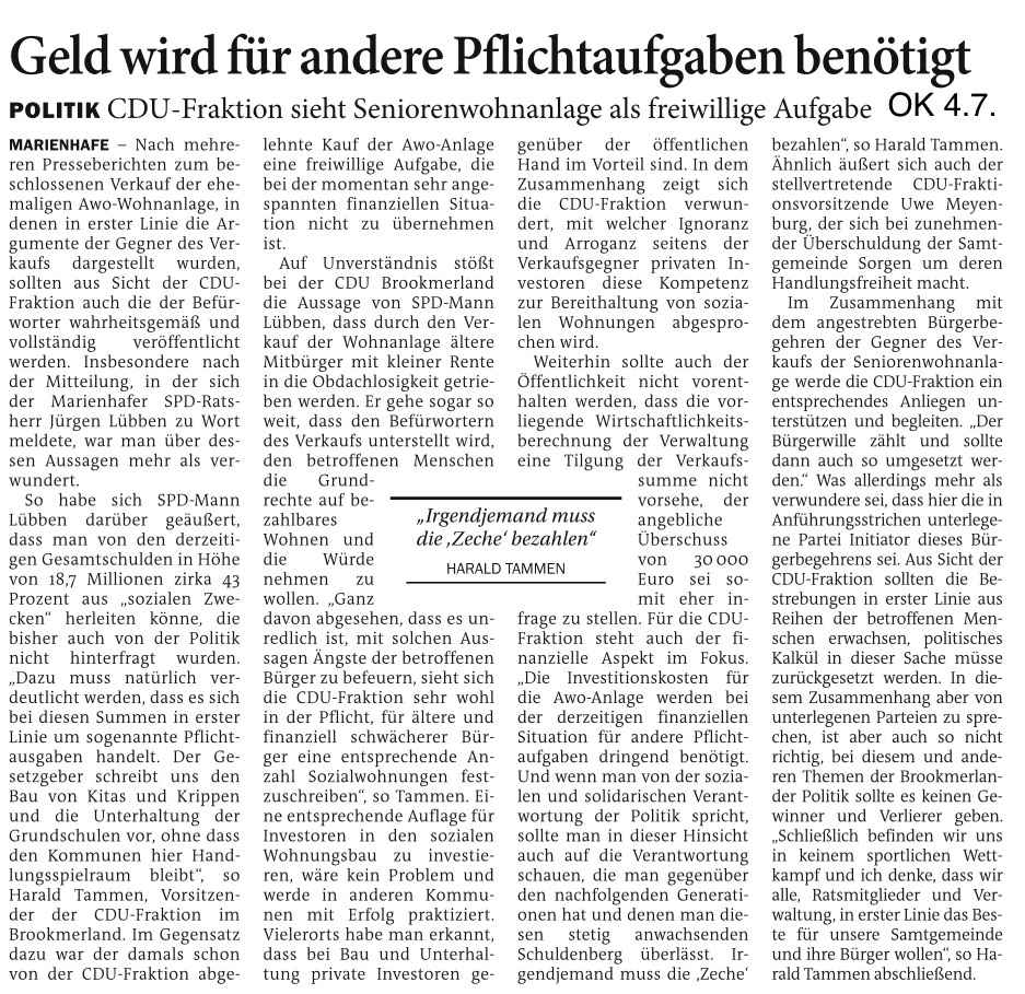 Mit freundlicher Genehmigung des Ostfriesischen Kurier vom 04.Juli 2020